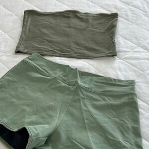 VENUS Green and Black swim short w/ Tilly’s tube top !